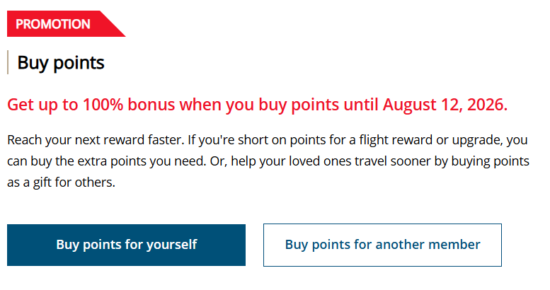 image-8 Até 100% de bônus: Air Canada promoção até 12 de agosto para comprar milhas.