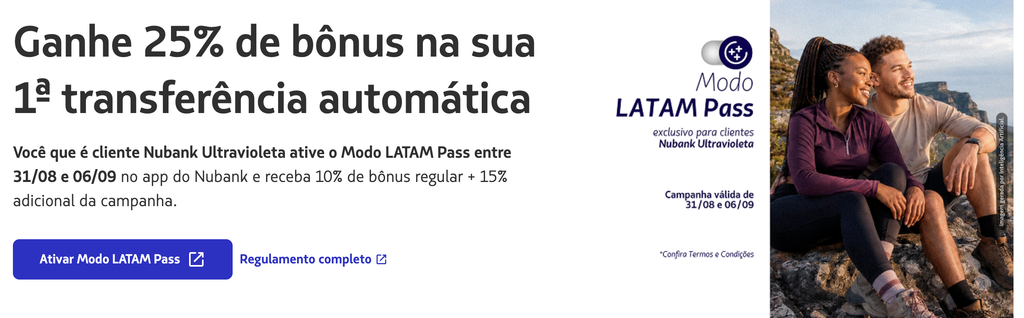 image-73-1024x318 Nubank Ultravioleta e LATAM Pass Lançam Bônus de 25% na Transferência até 06 de agosto